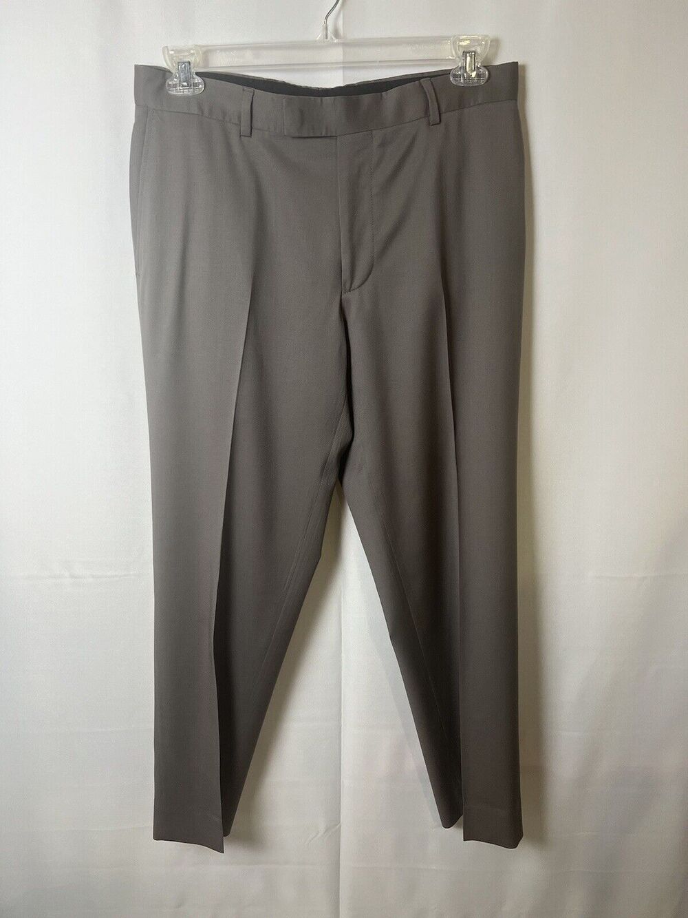 Hugo Boss 34/R Men Brown James Brown Dress Pants Flat Front Virgin Wool 34/31